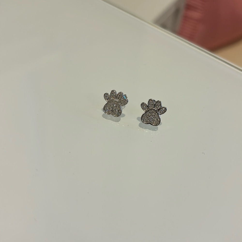 Paw print shimmer earrings